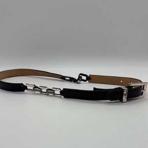 Stylish Brighton Black with Silver Accents - Women's Belt - Size M